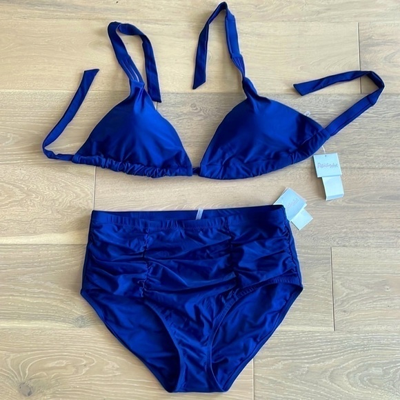 Nwt Raisins Barbados Solid High Waist Two Piece Bikini - 18W - Picture 3 of 7